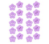 HSTWODE 20 Stück bunte Blumenknöpfe 15 mm, Süße Knöpfe für Pullover, Mantel & Pyjama, Nähzubehör (Violett)