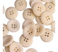 HSTWODE 20 Stück Knöpfe 11mm-25mm Holzimitation Nähknöpfe Flach 2 Loch Rund Bastelknöpfe zum Stricken Kardigans Nähen Bekleidung Jacke Hemden Mantel Blazer Harz Kunststoffknöpfe (beige, 20mm)
