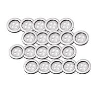 HSTWODE 20 Stück Metallknöpfe mit 4 Löchern, Antik-Bronze, rund, 10-20 mm Vintage-Nähknöpfe, Für Hemd, Handnähen, Retro Britische Ersatzknöpfe für Anzug, Bluse, Jacke, Uniform (Antiksilber, 20mm)