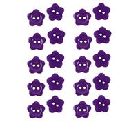 HSTWODE Bunte süße Blumenknöpfe, 10 mm, 20 Stück, Harzknöpfe für Pullover, Mantel, Pyjama & Freizeitkleidung, Nähzubehör (Dunkelviolett)