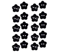 HSTWODE Bunte süße Blumenknöpfe, 10 mm, 20 Stück, Harzknöpfe für Pullover, Mantel, Pyjama & Freizeitkleidung, Nähzubehör (Schwarz)