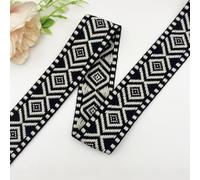 HSTWODE Ethno-Jacquard-Borte, 4 cm breit, 50 Yards, für Vorhänge, Taschen, Kleidung, Haustierartikel & Nähzubehör (4#)