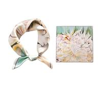 HSTWODE Seide Schal Damen 53x53 cm aus Maulbeerseide, quadratischer Seidentuch Halstuch Elegant für Alltag Party Business (3#)