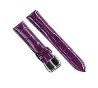 HTHRRFE 12mm 14mm 16mm 18mm 19mm 20mm 21mm 22mm 24mm Lederband Vintage Rindsleder Armband Sport Wasserdicht Armband Uhr Zubehör(Violet,14mm)