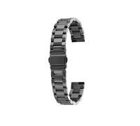 HTHRRFE 14 mm massives Edelstahl-Uhrenarmband, kompatibel mit Casio SHE-4539 LTP-V007, Zubehör for Damen(Noir)