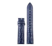 HTHRRFE 16 mm, 17 mm, 18 mm, 19 mm, 20 mm, schwarz, blau, braun, Krokodil-Uhrenarmband, kompatibel mit Cartier Clé de, schwarzem Lederarmband mit Schnellverschluss(Royalblue-nobuckle,19mm)