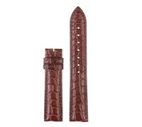 HTHRRFE 16 mm, 17 mm, 18 mm, 19 mm, 20 mm, schwarz, blau, braun, Krokodil-Uhrenarmband, kompatibel mit Cartier Clé de, schwarzem Lederarmband mit Schnellverschluss(Brown-nobuckle,16mm)