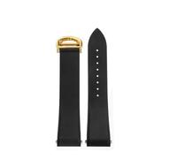 HTHRRFE 18.5mm 21mm FKM Fluorgummi Uhrenarmband Kompatibel mit Cartier Dumont Santos Sandoz WSSA0009 WSSA0018 FKM Uhrenarmband Metall Schnellverschluss, Width 21mm, Azetat, Kein Edelstein