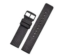 HTHRRFE 18 mm 20 mm 22 mm Canvas-Uhrenarmband, kompatibel mit T49963 T49905, wasserdicht, weich und bequem, Nylon-Dornschließe, Herrenarmband(Grey-Black,18mm)
