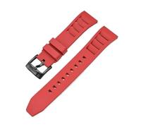 HTHRRFE 19/20/21/22/24 mm FKM-Armband, kompatibel mit Tissot, Seiko, Casio, Schnellverschluss, Fluorkautschuk-Uhrenarmband, kompatibel mit Swatch X Omega MoonSwatch(Red02,21mm)