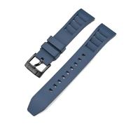 HTHRRFE 19/20/21/22/24 mm FKM-Armband, kompatibel mit Tissot, Seiko, Casio, Schnellverschluss, Fluorkautschuk-Uhrenarmband, kompatibel mit Swatch X Omega MoonSwatch(Royal blue02,24mm)