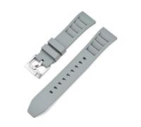HTHRRFE 19/20/21/22/24 mm FKM-Armband, kompatibel mit Tissot, Seiko, Casio, Schnellverschluss, Fluorkautschuk-Uhrenarmband, kompatibel mit Swatch X Omega MoonSwatch(Grey,21mm)