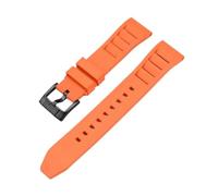 HTHRRFE 19/20/21/22/24 mm FKM-Armband, kompatibel mit Tissot, Seiko, Casio, Schnellverschluss, Fluorkautschuk-Uhrenarmband, kompatibel mit Swatch X Omega MoonSwatch(Orange02,19mm)