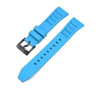 HTHRRFE 19/20/21/22/24 mm FKM-Armband, kompatibel mit Tissot, Seiko, Casio, Schnellverschluss, Fluorkautschuk-Uhrenarmband, kompatibel mit Swatch X Omega MoonSwatch(Light blue02,19mm)