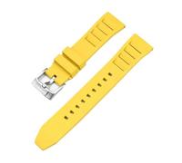 HTHRRFE 19/20/21/22/24 mm FKM-Armband, kompatibel mit Tissot, Seiko, Casio, Schnellverschluss, Fluorkautschuk-Uhrenarmband, kompatibel mit Swatch X Omega MoonSwatch(Yellow,22mm)