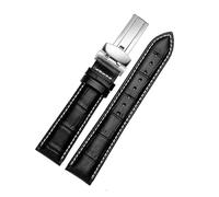 HTHRRFE 20 mm 22 mm Echtlederarmband Casio BEM-501 506 307 EDIFICE Serie EFB-530 MTP-1303 Uhrenarmband Armband Schwarz Braun(A black white SR,22mm)