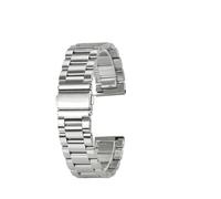 HTHRRFE 20 mm 22 mm, kompatibel mit T49905, T49963, T49953, Citizen Hamilton, mattschwarzes Edelstahl-Uhrenarmband, schnelles Metallarmband, Herrenarmband(Fold buckle Silver,Width 20mm)