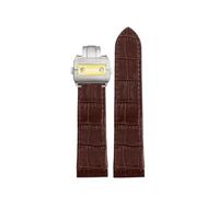 HTHRRFE 20 mm 23 mm Herren- und Damen-Uhrenarmband, kompatibel mit Cartier Santoz Santos100, Klebekopfstücke, Echtlederarmband, Schmetterlingsschnalle(Brown golden,20mm)