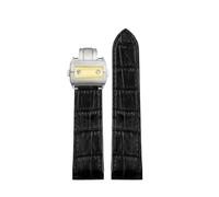 HTHRRFE 20 mm 23 mm Herren- und Damen-Uhrenarmband, kompatibel mit Cartier Santoz Santos100, Klebekopfstücke, Echtlederarmband, Schmetterlingsschnalle(Black golden,20mm)