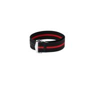 HTHRRFE 20 mm atmungsaktives Nylonarmband, kompatibel mit Omega 300/600/150 Tudor, gewebtes Canvas-Uhrenarmband, Stoffarmband, Faltschließe, Armband for Herren(Black Red silver,20mm)