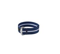 HTHRRFE 20 mm atmungsaktives Nylonarmband, kompatibel mit Omega 300/600/150 Tudor, gewebtes Canvas-Uhrenarmband, Stoffarmband, Faltschließe, Armband for Herren(Blue white silver,22mm)