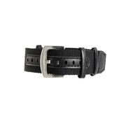 HTHRRFE 20mm 22mm gewebtes Nylon-Echtleder-Uhrenarmband, kompatibel mit Rolex Seiko Canned-Uhrenarmband Hamilton Khaki Field Retro Men(Black-Silver,22mm)
