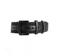 HTHRRFE 20mm 22mm gewebtes Nylon-Echtleder-Uhrenarmband, kompatibel mit Rolex Seiko Canned-Uhrenarmband Hamilton Khaki Field Retro Men(Black-Black,22mm)