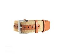 HTHRRFE 20mm 22mm gewebtes Nylon-Echtleder-Uhrenarmband, kompatibel mit Rolex Seiko Canned-Uhrenarmband Hamilton Khaki Field Retro Men(Khaki-Silver,20mm)