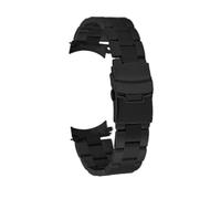 HTHRRFE 22 mm Arc Mouth Uhrenarmband, kompatibel mit Casio Watch Strao MDV-106 MDV-107 MDV-106D MTP-VD01, Edelstahl-Metall-Herrenarmband, schwarzes Armband(Black-3)