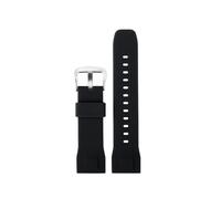 HTHRRFE 23 mm Silikonkautschuk-Uhrenarmband, kompatibel mit Casio Protrek Series PRW-60/YT PRW-30/50/70, Sport-Silikon-Armband, Stahlgürtel(Black silver)