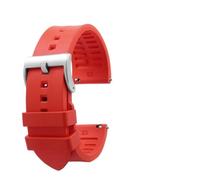 HTHRRFE 23mm 24mm Fluorkautschuk-Armband kompatibel mit Casio PRW-6600 PRG-600 PRW-60/30/50/70YT PRJ-B001 Armband Orange Grün Braun Uhrenkette(Red-silver,23mm)
