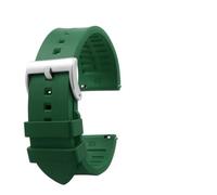 HTHRRFE 23mm 24mm Fluorkautschuk-Armband kompatibel mit Casio PRW-6600 PRG-600 PRW-60/30/50/70YT PRJ-B001 Armband Orange Grün Braun Uhrenkette(Green-silver,23mm)