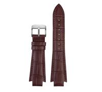 HTHRRFE 24 x 14 mm konvexes Ende Echtlederarmband 1853, kompatibel mit Tissot T60-Armband L875/975K, Herren- und Damenuhrengürtel, Schmetterlingsverschluss(Brown sk)