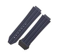 HTHRRFE 26 x 19 mm 24 x 17 mm Silikon-Uhrenzubehör, kompatibel mit Yubo Big Bang Classic Fusion, wasserdicht, gestreift, kariert, weiche Uhrenarmbänder(J01-Blue-Black-Z2,17x24mm)