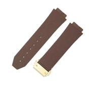 HTHRRFE 26 x 19 mm 24 x 17 mm Silikon-Uhrenzubehör, kompatibel mit Yubo Big Bang Classic Fusion, wasserdicht, gestreift, kariert, weiche Uhrenarmbänder(J02-Brown-Gold-Z2,19x26mm)