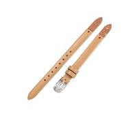HTHRRFE Armband aus echtem Leder, modisches Damenarmband, kleines Band 8 mm, kompatibel mit Fossil ES4340 ES4119 ES4000 Uhrenarmband mit Schraube(Apricot,Golden-K1-8mm)