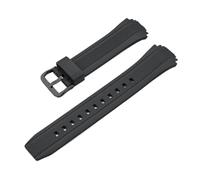 HTHRRFE Armband kompatibel mit Casio EDIFICE EF-552 Harz-Gummi-Armband, Ersatzarmband, Sport, wasserdicht, 19 mm, Schnittstellengürtel, Zubehör(Black black buckle)
