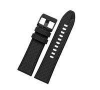 HTHRRFE Canvas Silikon Uhrenarmband kompatibel mit DIESEL Dz4500 Dz4506 DZ7420 Herren Officer Series 24 26mm 28mm Zubehör Nylon Uhrenarmband(Black-black buckle,24mm)