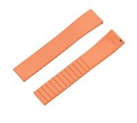 HTHRRFE CTS Fluorkautschuk-Uhrenarmband, 18 mm, 19 mm, 20 mm, 22 mm, Schnellverschluss, Schmetterlingsschnalle, Uhrenarmbänder, FKM-Armband, kompatibel mit Zuschneidbar(Orange,20MM_GOLD BUCKLE)