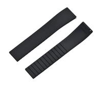 HTHRRFE CTS Fluorkautschuk-Uhrenarmband, 18 mm, 19 mm, 20 mm, 22 mm, Schnellverschluss, Schmetterlingsschnalle, Uhrenarmbänder, FKM-Armband, kompatibel mit Zuschneidbar(Black,20MM_GOLD BUCKLE)