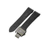 HTHRRFE Echtes Leder-Uhrenarmband, kompatibel mit Cartier Sandoz Santos 100 Uhrenarmband, weiches, bequemes Uhrenarmband-Zubehör, 20-23-mm-Armband(Black-Black-Z8,23mm)
