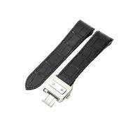 HTHRRFE Echtes Leder-Uhrenarmband, kompatibel mit Cartier Sandoz Santos 100 Uhrenarmband, weiches, bequemes Uhrenarmband-Zubehör, 20-23-mm-Armband(Black-Steel-Z8,24.5mm)