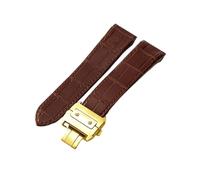HTHRRFE Echtes Leder-Uhrenarmband, kompatibel mit Cartier Sandoz Santos 100 Uhrenarmband, weiches, bequemes Uhrenarmband-Zubehör, 20-23-mm-Armband(Brown-Golden-Z8,23mm)