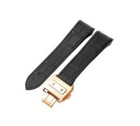 HTHRRFE Echtes Leder-Uhrenarmband, kompatibel mit Cartier Sandoz Santos 100 Uhrenarmband, weiches, bequemes Uhrenarmband-Zubehör, 20-23-mm-Armband(Black-Rose-Z8,23mm)