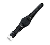 HTHRRFE Echtes Lederarmband 22 mm mit Matte, kompatibel mit Fossil CH2891 CH3051 CH2564 CH2565 Uhrenarmband, handgefertigtes Herren-Lederarmband(Black(LZ)-Steel-K8)