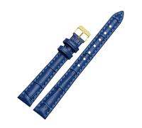 HTHRRFE Echtleder-Armband, kompatibel mit Casio LTP-V007/1208/1094 LTH-1060/4048, echtes Rindsleder-Uhrenarmband, Dornschließe, 16 mm, 18 mm(Blue-gold,22mm)