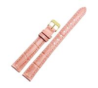 HTHRRFE Echtleder-Armband, kompatibel mit Casio LTP-V007/1208/1094 LTH-1060/4048, echtes Rindsleder-Uhrenarmband, Dornschließe, 16 mm, 18 mm(Pink-gold,16mm)