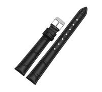 HTHRRFE Echtleder-Armband, kompatibel mit Casio LTP-V007/1208/1094 LTH-1060/4048, echtes Rindsleder-Uhrenarmband, Dornschließe, 16 mm, 18 mm(Black-Silver,18mm)