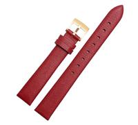 HTHRRFE Echtleder-Uhrenarmband, kompatibel mit Swarovski 5158972 Armani Fossil Series Damenuhrenkette Echtleder-Uhrenarmband 12 14 16 mm(Red-Gold Buckle,16mm)
