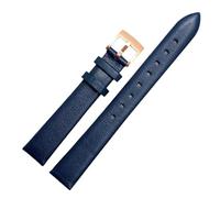 HTHRRFE Echtleder-Uhrenarmband, kompatibel mit Swarovski 5158972 Armani Fossil Series Damenuhrenkette Echtleder-Uhrenarmband 12 14 16 mm(Blue-rose gold,12mm)